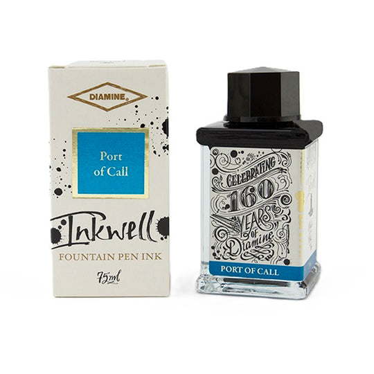 Diamine 160th Anniversary Port of Call Ink Bottle, Turquoise - 75ml