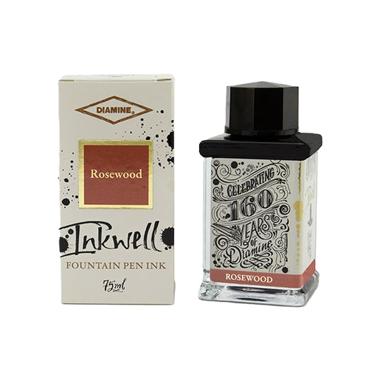 Diamine 160th Anniversary Rosewood Ink Bottle, Brown - 75ml