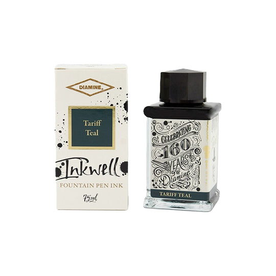 Diamine 160th Anniversary Tariff Teal Ink Bottle, Turquoise - 75ml