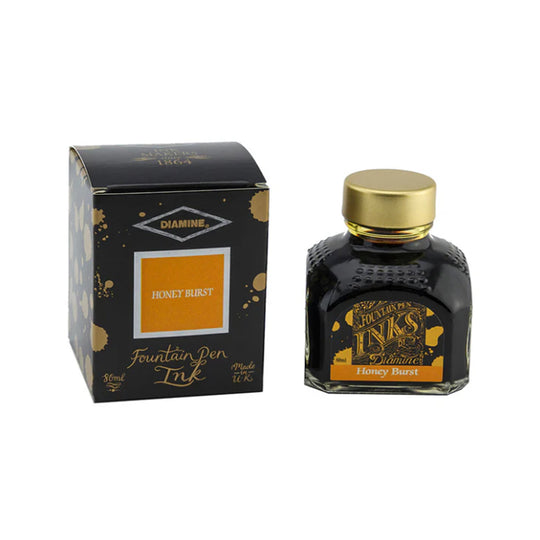 Diamine Guitar Honey Burst Ink Bottle, Brown - 80ml