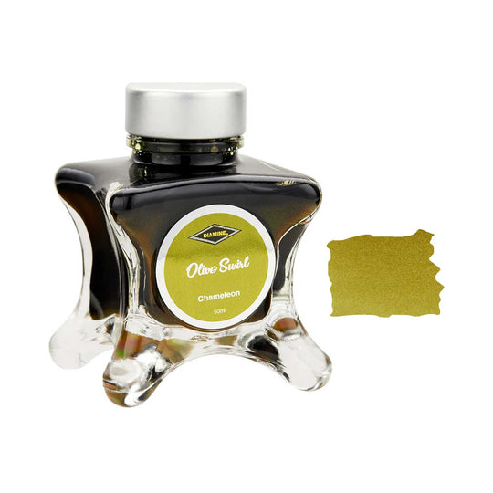 Diamine Inkvent Chameleon Ink Bottle, Olive Swirl - 50ml