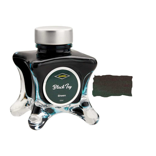 Diamine Inkvent Sheen Ink Bottle, Black Ivy - 50ml