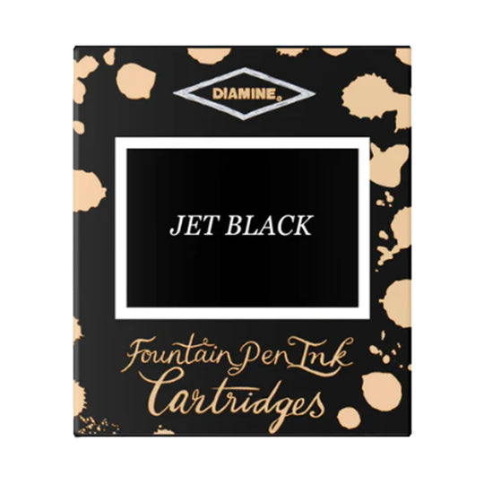Diamine Jet Black Ink Cartridge Pack of 6 - Black
