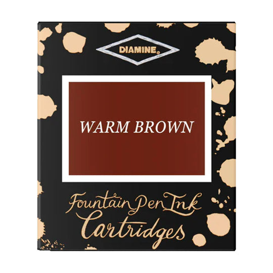 Diamine Warm Brown Ink Cartridge Pack of 6  - Brown