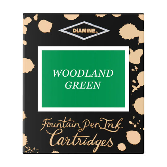 Diamine Woodland Green Ink Cartridge Pack of 6  - Green