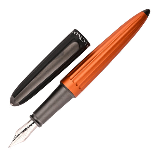 Diplomat Aero 14K Gold Fountain Pen - Black/Orange