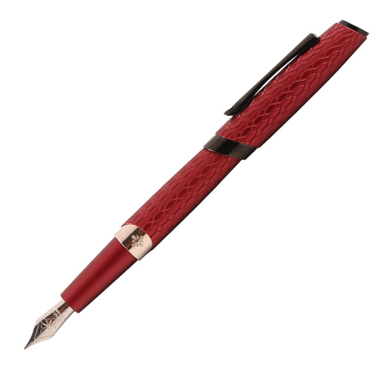 Diplomat Cobra Guilloche Fountain Pen - Bordeaux RT