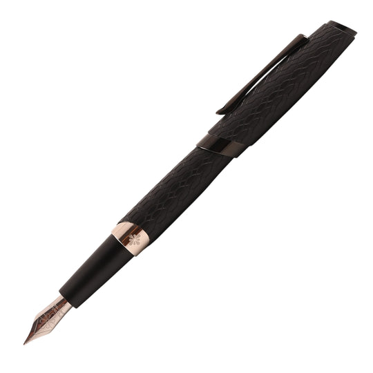 Diplomat Cobra Guilloche Fountain Pen - Matte Black RT