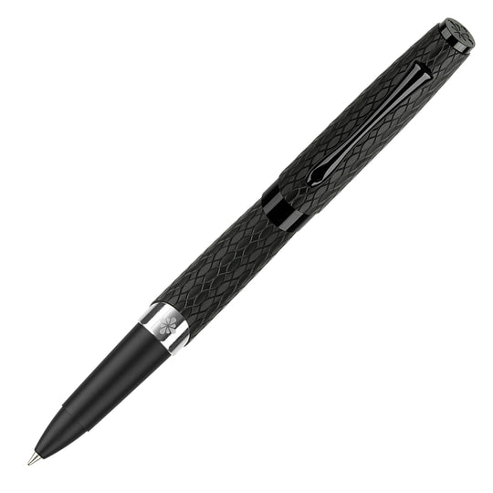 Diplomat Cobra Guilloche Roller Ball Pen - Matte Black RT