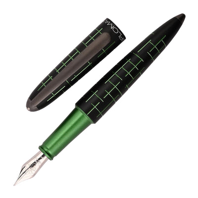 Diplomat Elox 14K Gold Fountain Pen - Matrix Black/Green 1