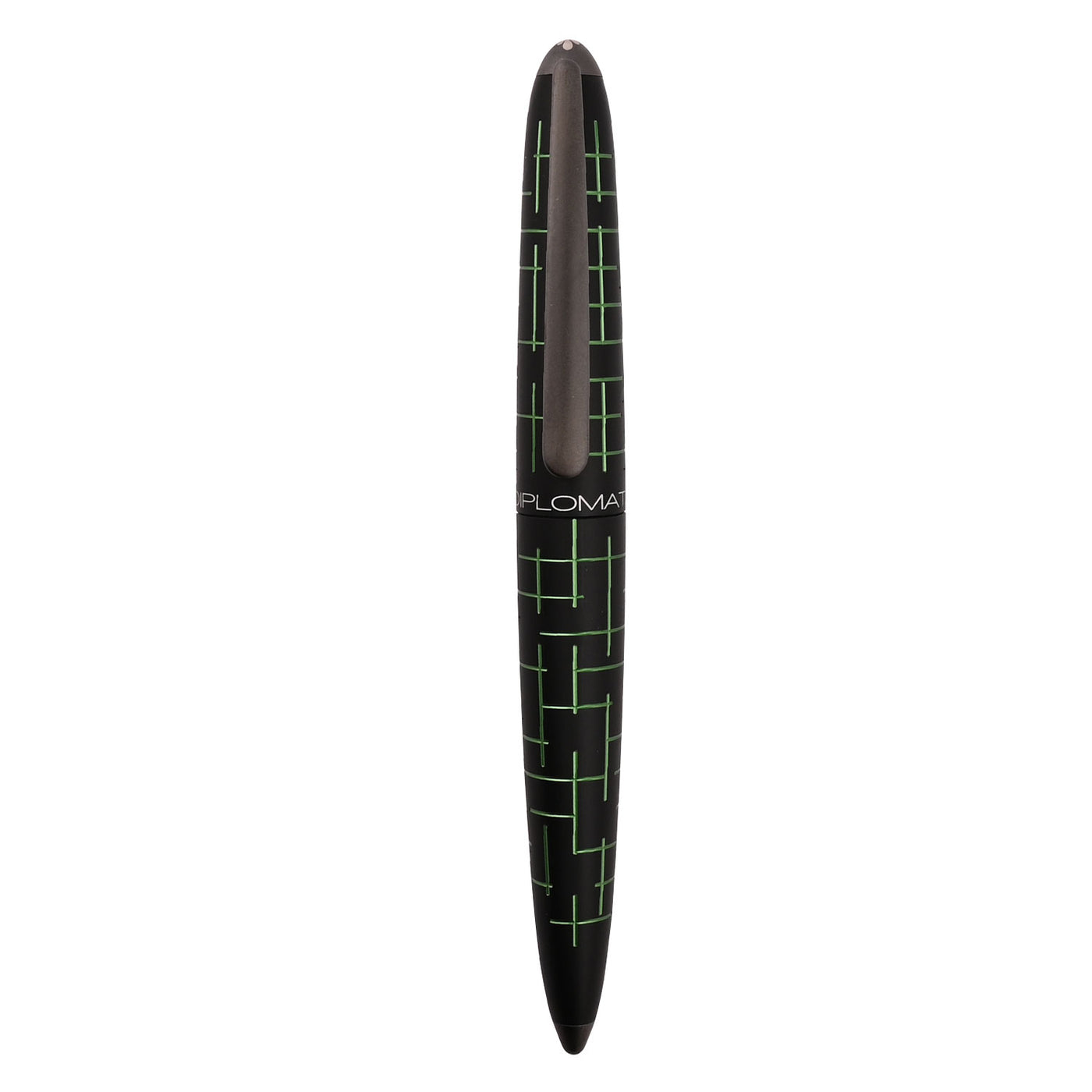 Diplomat Elox 14K Gold Fountain Pen - Matrix Black/Green 7