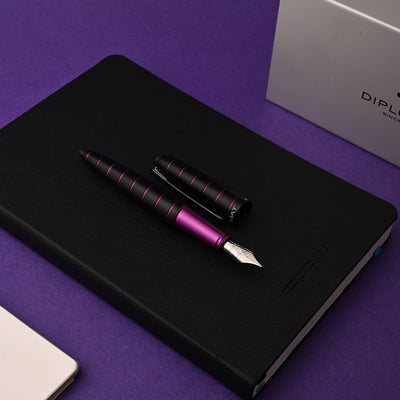 Diplomat Elox 14K Gold Fountain Pen - Ring Black Purple 10