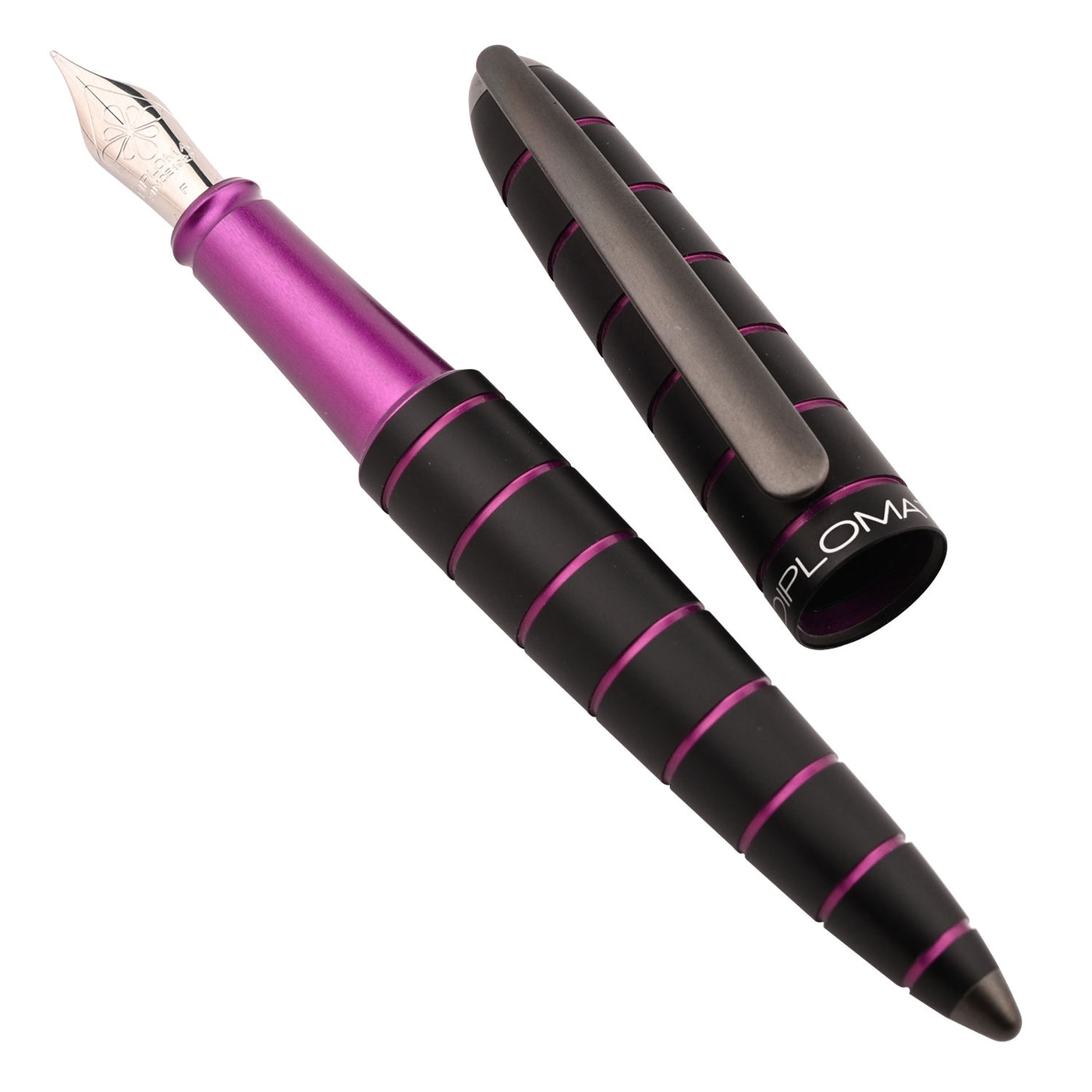 Diplomat Elox Fountain Pen - Ring Black/Purple 3