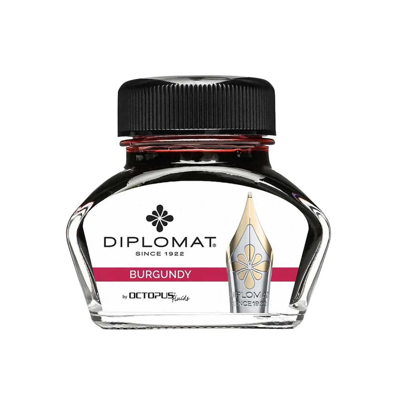 Diplomat Octopus Ink Bottle, Burgundy - 30ml 1