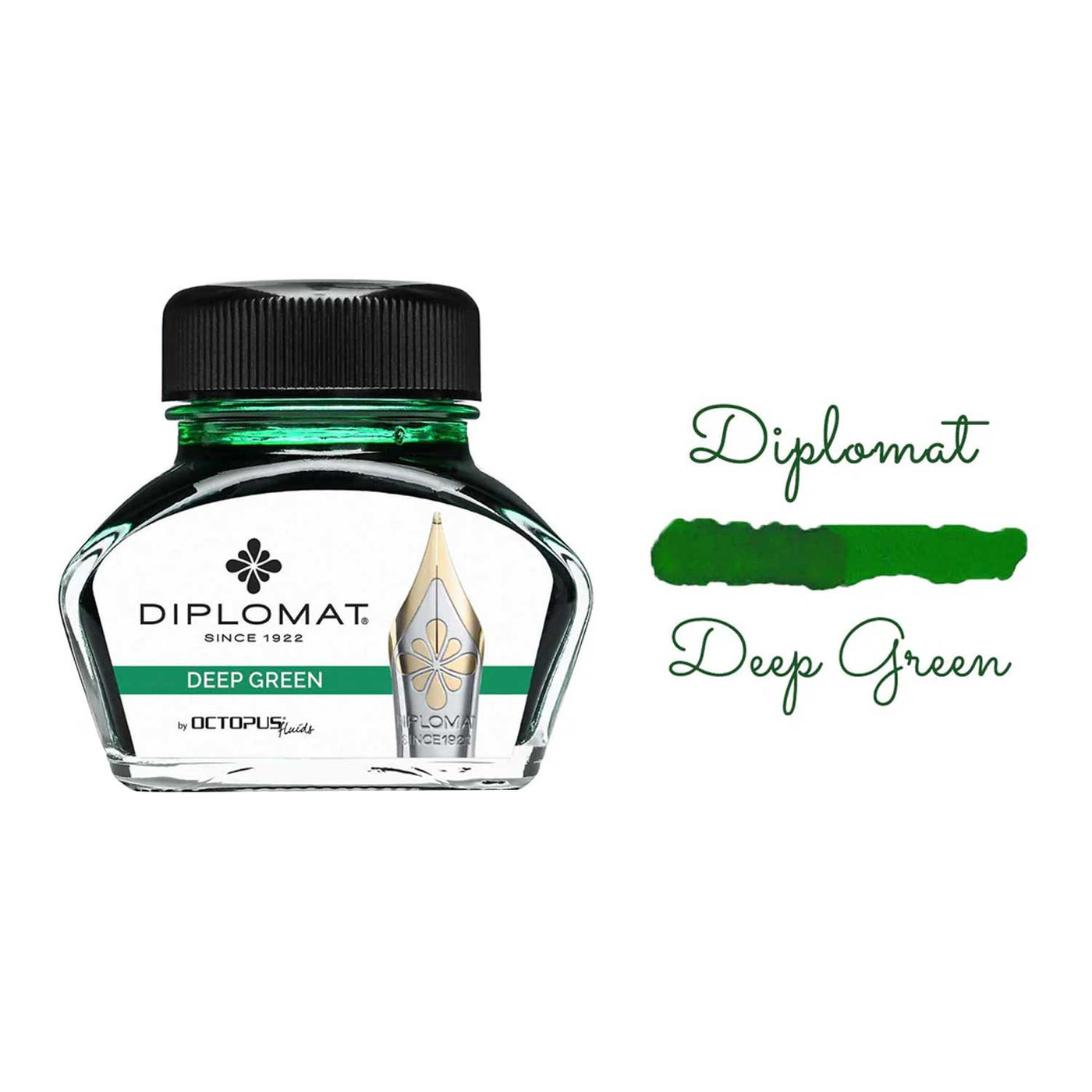 Diplomat Octopus Ink Bottle, Deep Green - 30ml 2