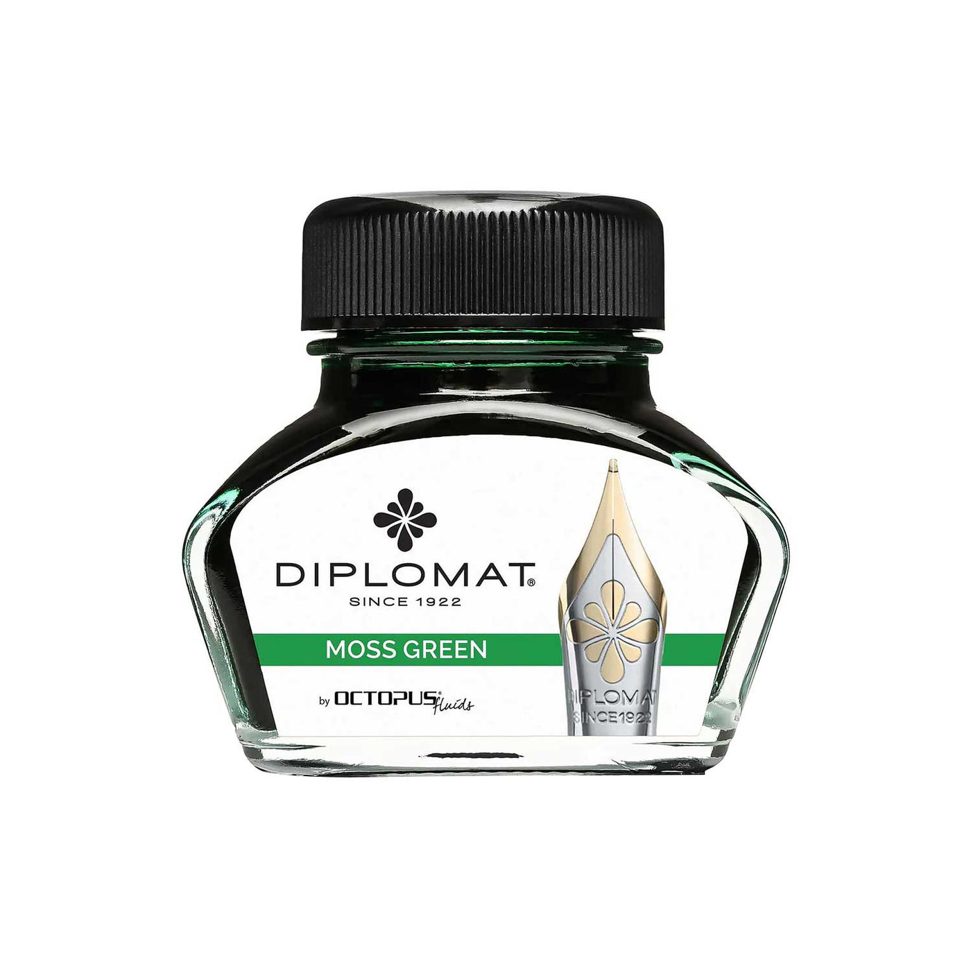 Diplomat Octopus Ink Bottle, Moss Green - 30ml 1