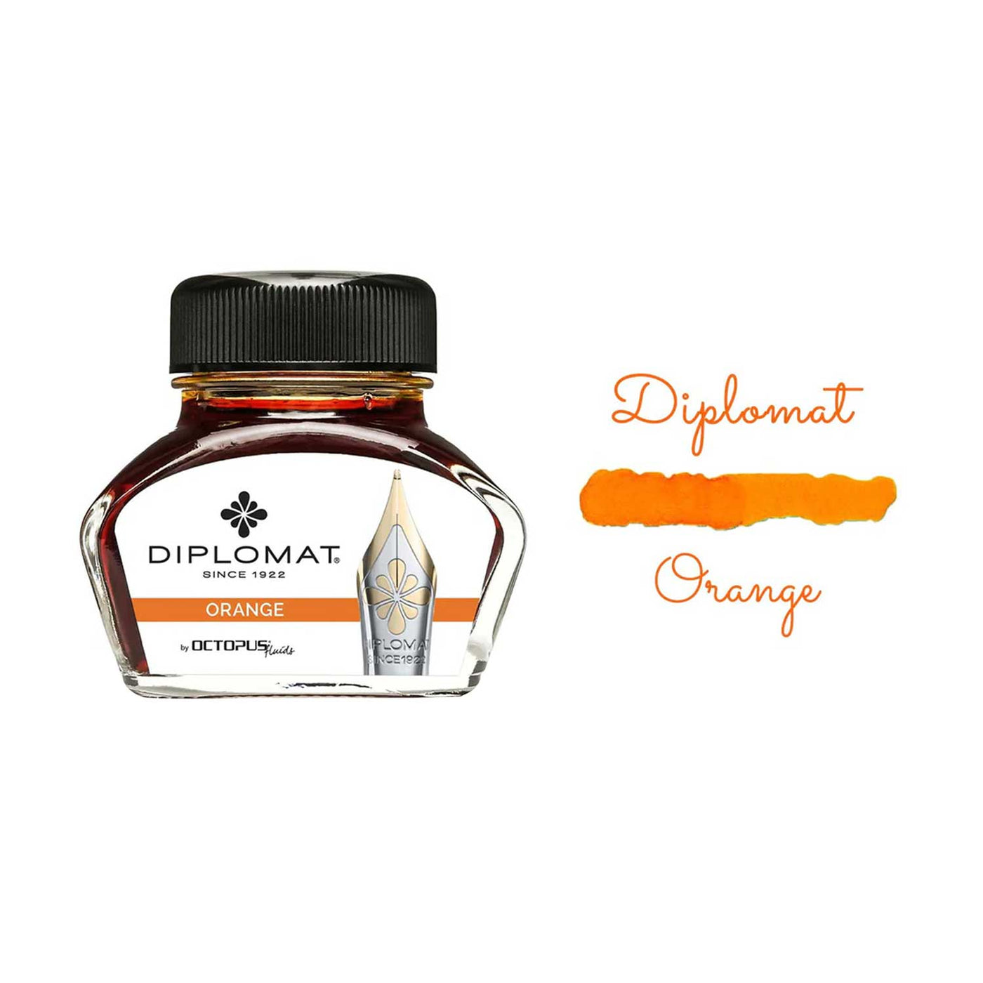 Diplomat Octopus Ink Bottle, Orange - 30ml 2