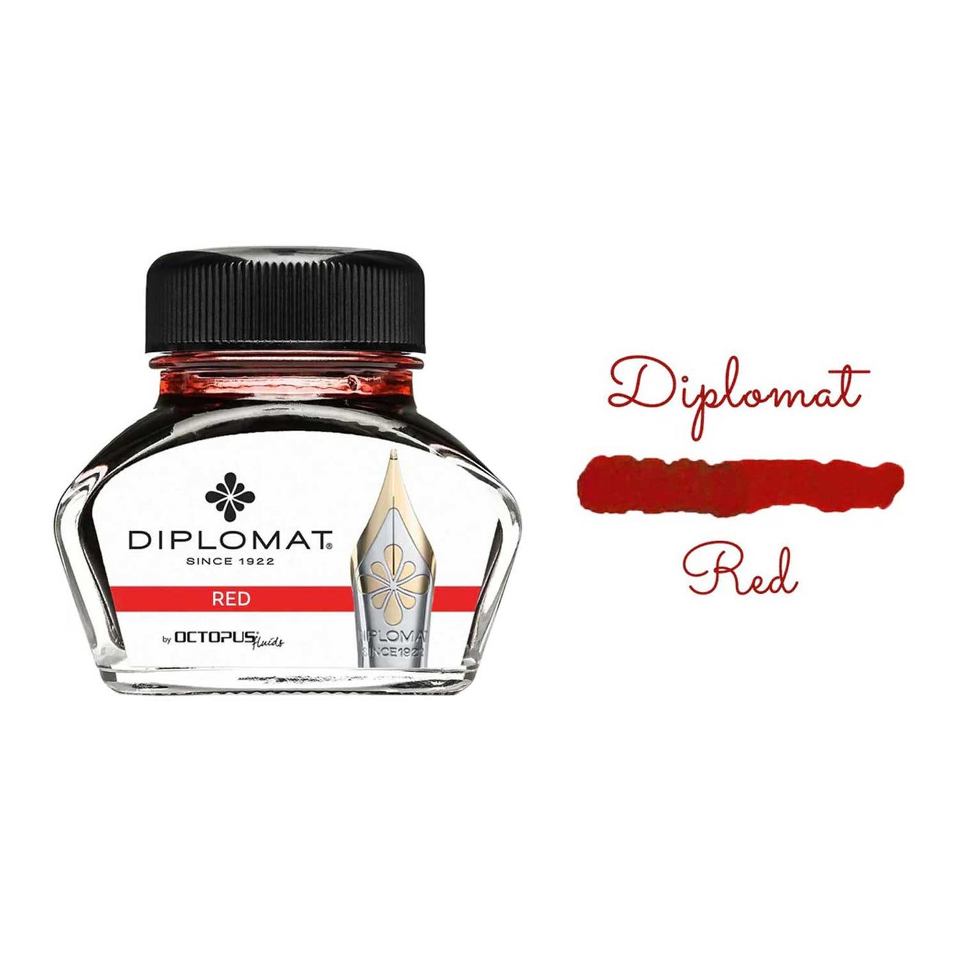 Diplomat Octopus Ink Bottle, Red - 30ml 2