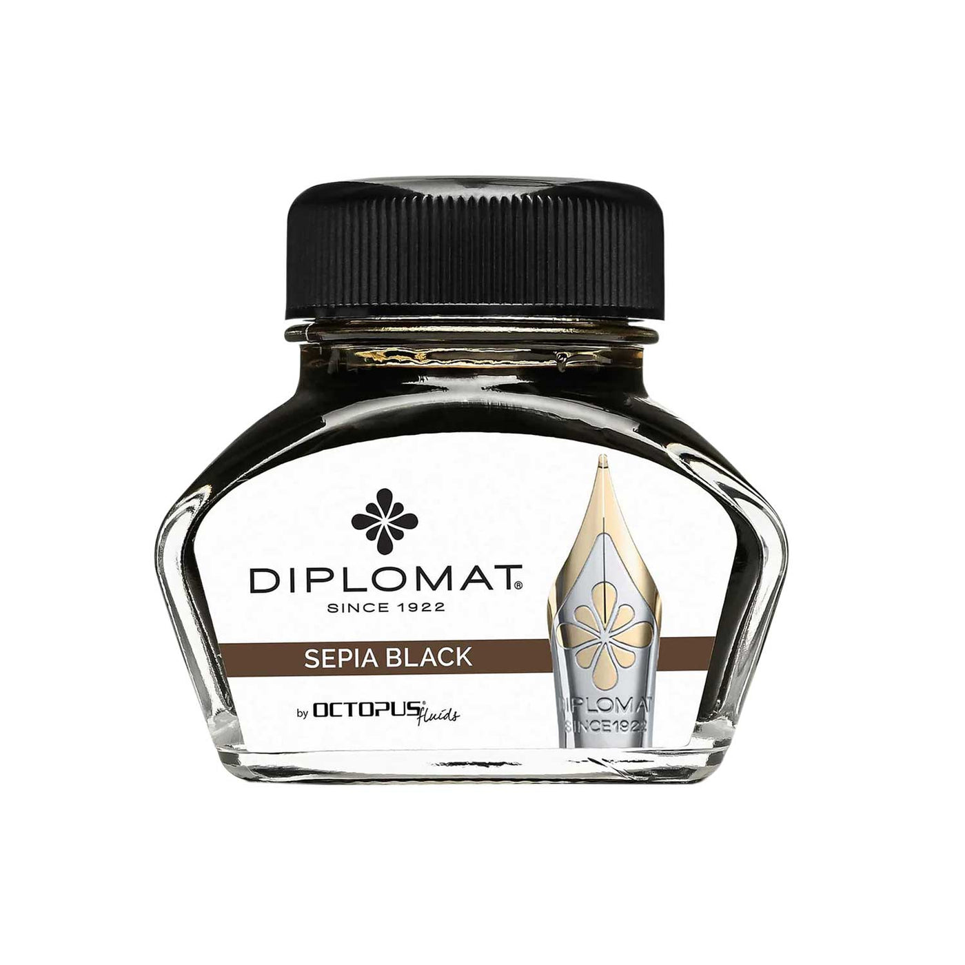 Diplomat Octopus Ink Bottle, Sepia Black - 30ml 1