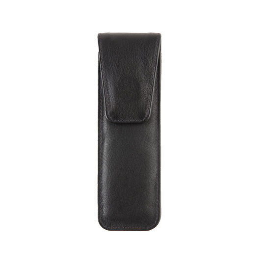 Elan Leather 2 Pen Holder - Black