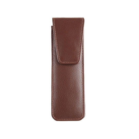 Elan Leather 2 Pen Holder - Brown