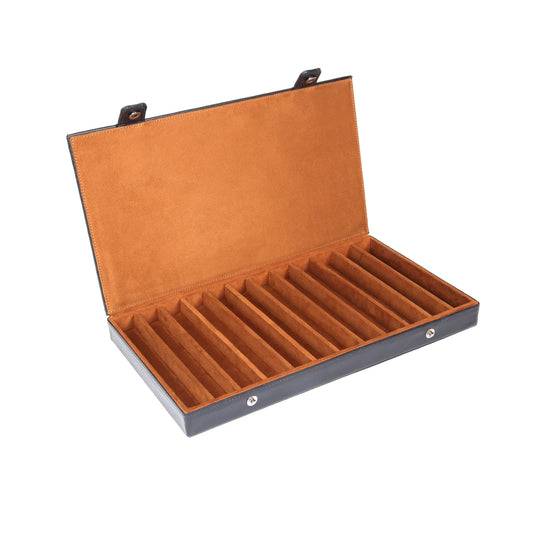 Elan Leather 12 Pen Holder - Blue