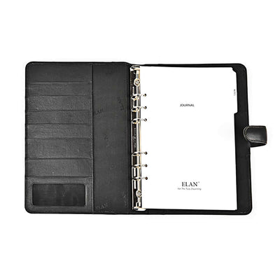 Elan Business Leather Undated Journal, Black - A5+ 3