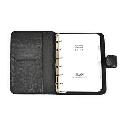 Elan Classic Leather Planner Organizer, Black - A6 2