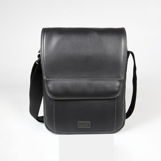 Elan Foam Shoulder Bag with Flap - Black