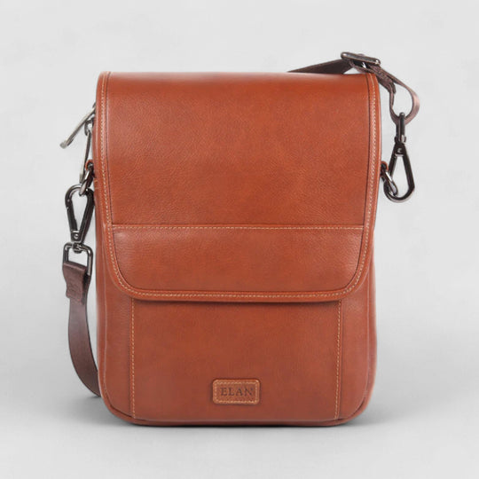 Elan Foam Shoulder Bag with Flap - Tan