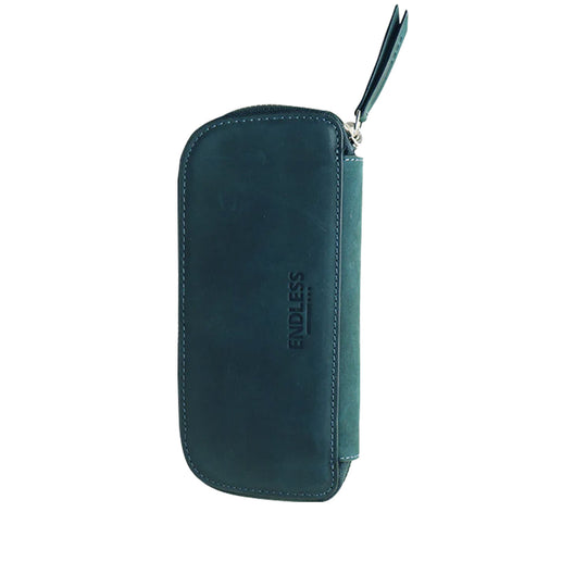 Endless Companion Leather Adjustable 3 Pen Holder - Blue