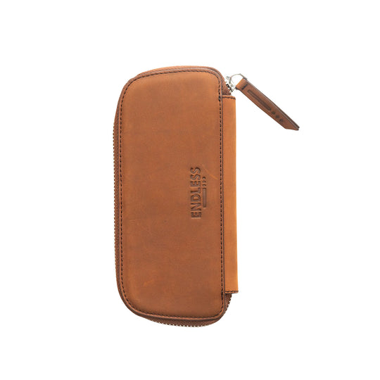 Endless Companion Leather Adjustable 3 Pen Holder - Brown