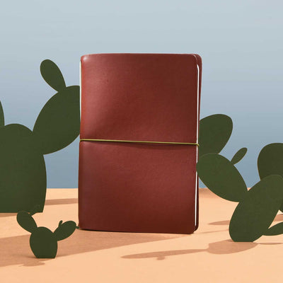 Endless Explorer Refillable Cactus Leather Journal - Maroon