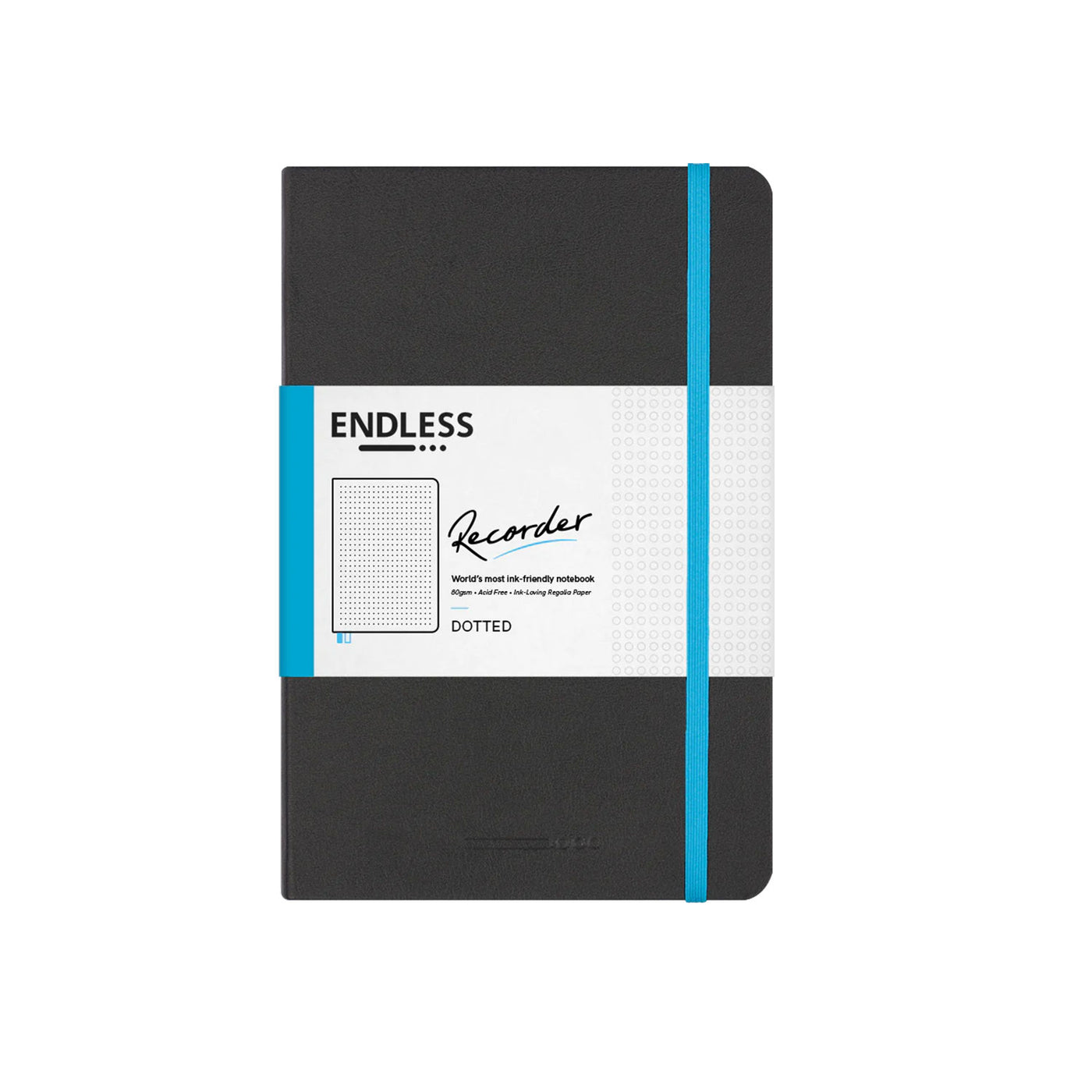 Endless Recorder Infinite Space Black Regalia Notebook - A5, Dotted