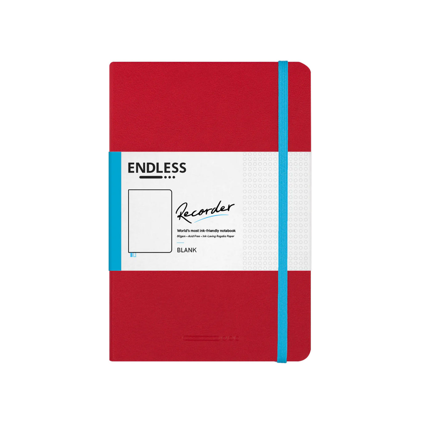 Endless Recorder Crimson Sky Red Regalia Notebook - A5, Plain