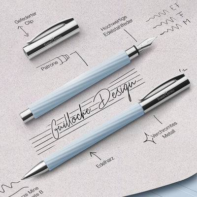 Faber-Castell Ambition Ball Pen - Italic Ice Blue CT