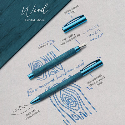 Faber-Castell Ambition Fountain Pen - Blue Wood PVD (Special Edition)