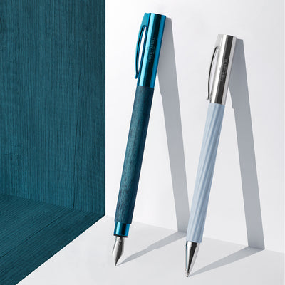 Faber-Castell Ambition Fountain Pen - Italic Ice Blue CT