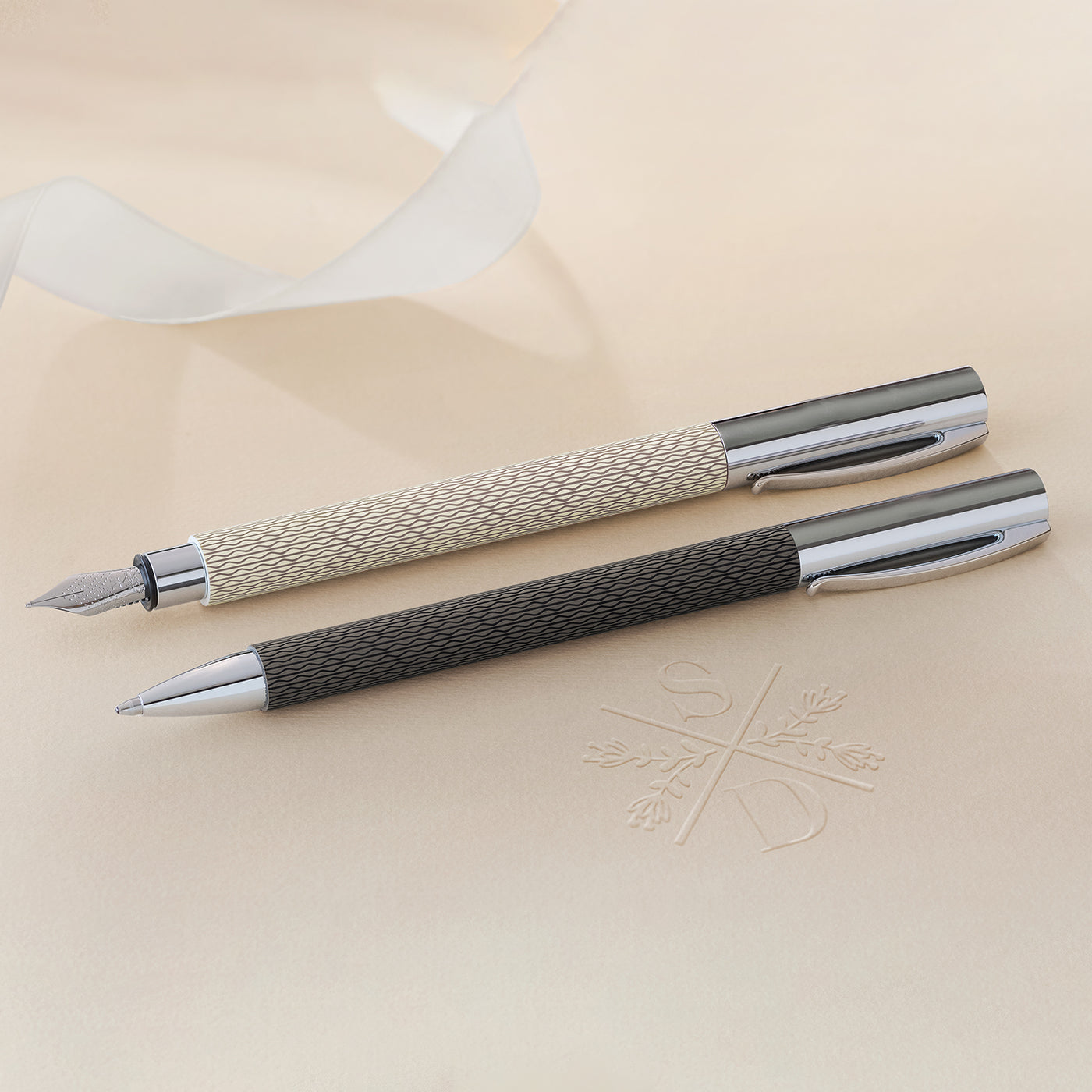 Faber-Castell Ambition Fountain Pen - OpArt White Sand CT