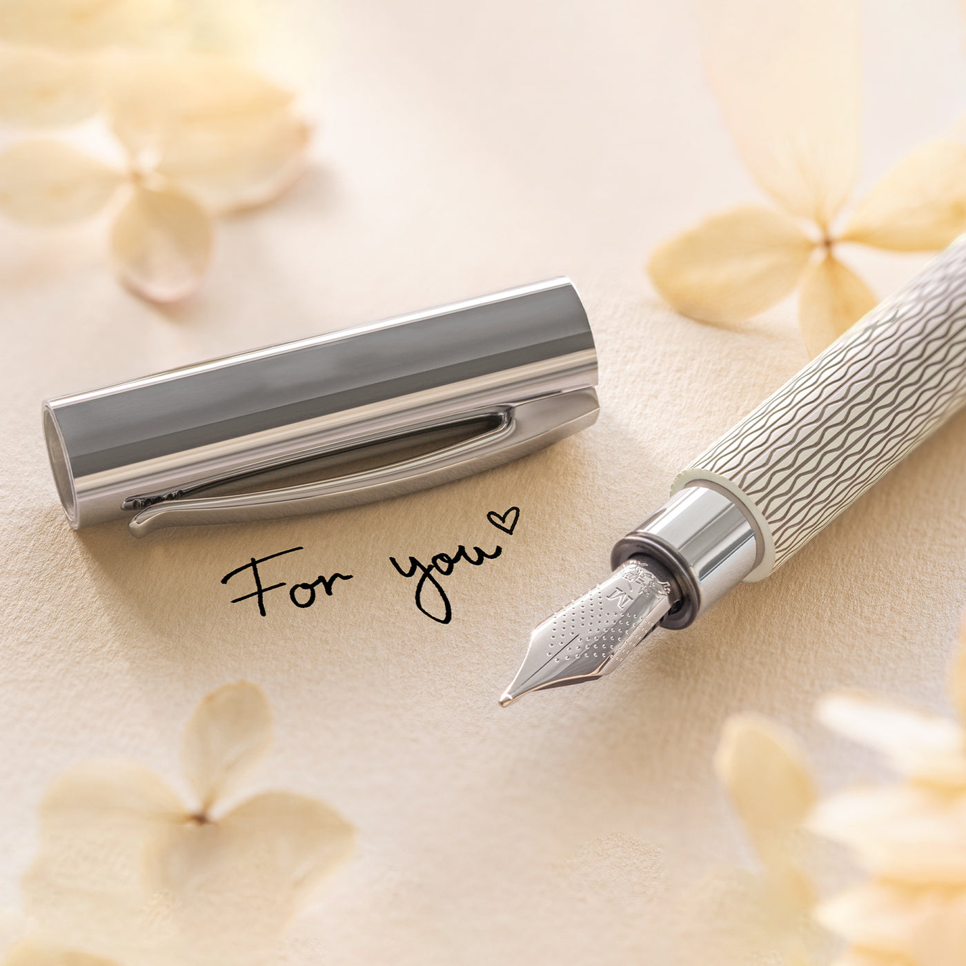 Faber-Castell Ambition Fountain Pen - OpArt White Sand CT