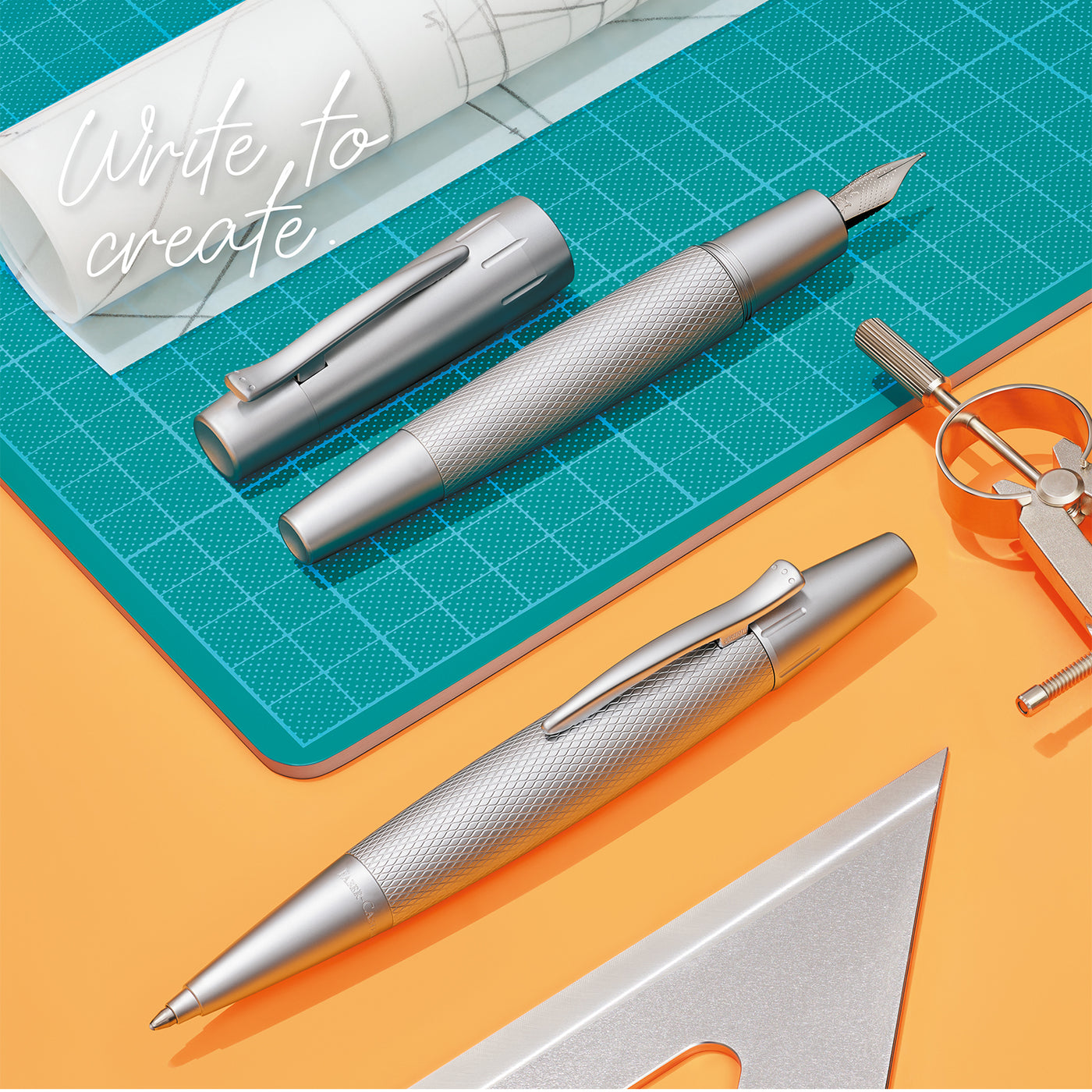 Faber-Castell E-motion Fountain Pen - Pure Silver CT