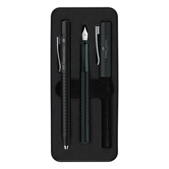 Faber-Castell Gift Set - Grip Matte Black Fountain Pen & Ball Pen