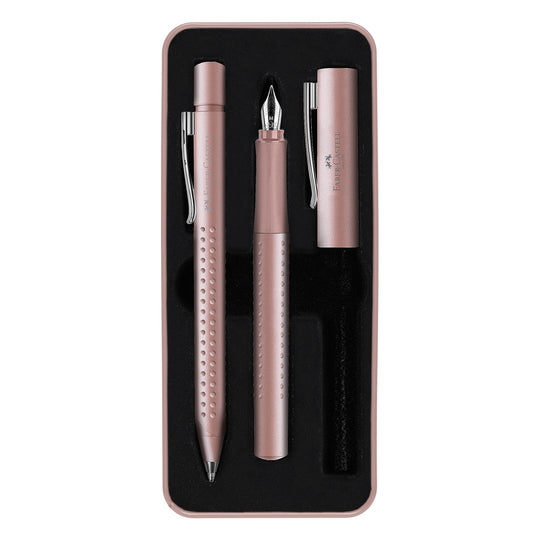 Faber-Castell Gift Set - Grip Pale Rose Fountain Pen & Ball Pen