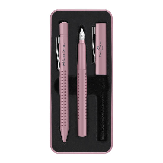Faber-Castell Gift Set - Grip Rose Shadow Fountain Pen & Ball Pen