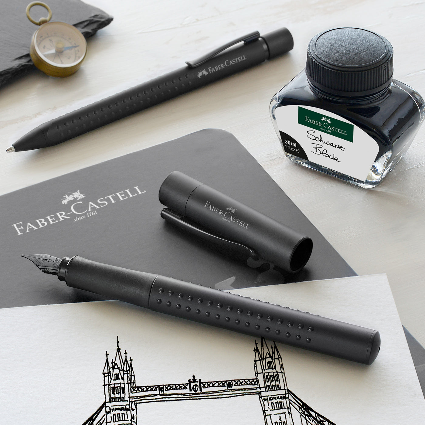 Buy Faber Castell Grip Black Fountain Pen | FCD Fountain Pens In India ...