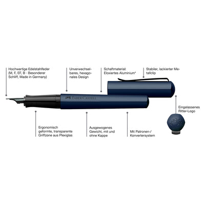 Faber-Castell Hexo Fountain Pen - Blue BT