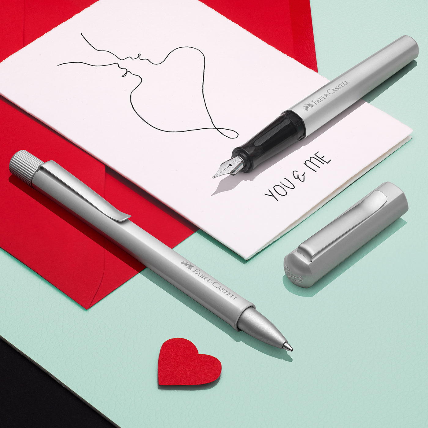 Faber-Castell Hexo Roller Ball Pen - Matte Silver CT