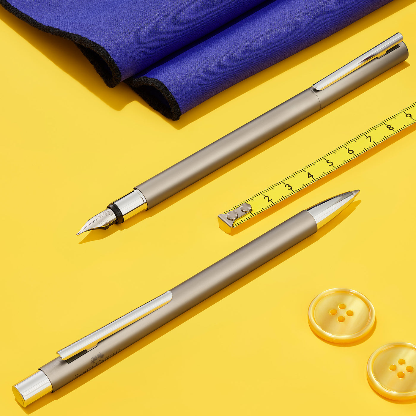 Faber-Castell Neo Slim Fountain Pen - Matte Stainless Steel CT