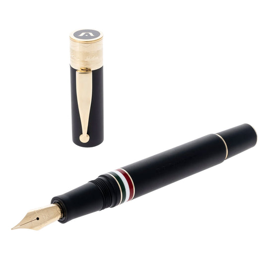 Gioia Partenope Fountain & Roller Ball Pen - Black GT
