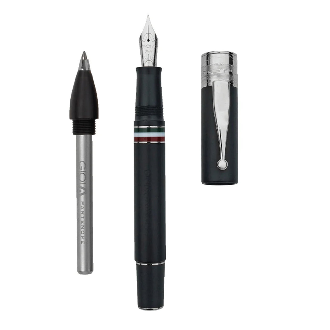 Gioia Partenope Fountain & Roller Ball Pen - Black Sand CT